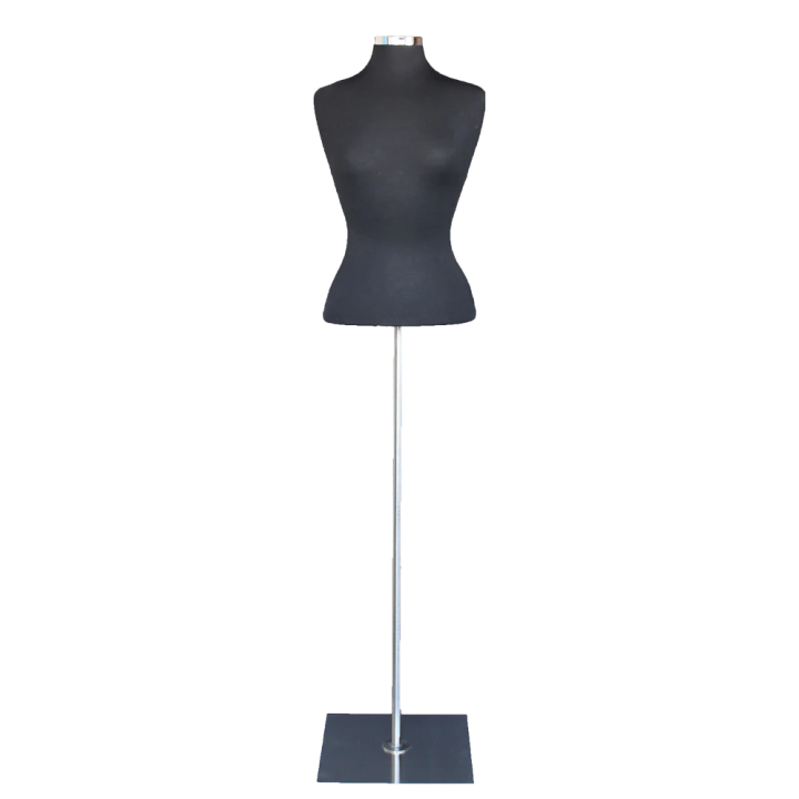 B7-BM - Black Size 6/8 Female Blouse Dress form mannequin Metal base