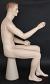 male sitting Mannequin, skintone color with face make up, SFM8FT