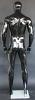 6 ft 4 in tall, Glossy Black Male athletic body Mannequin SFM52E-HB
