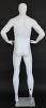 6 ft 4 in Male Abstract Head Mannequin, Muscular Body with arms on waist SFM62E-WT
