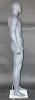 6 ft 4 in Male Abstract head, athletic body Mannequin, Matte Grey SFM52E-GREY