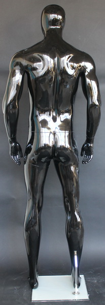 New 6 ft 4 in Male Abstract Head Mannequin Athletic Body Glossy Black SFM52E-HB 