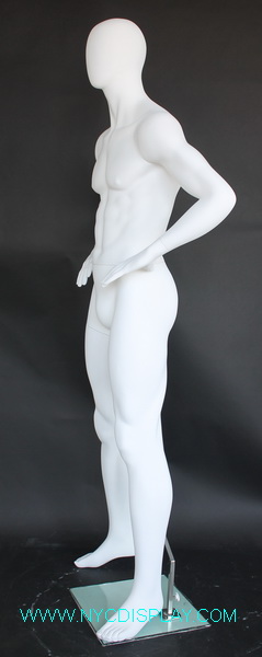New 6 ft 3 in H Male Abstract Head Mannequin,Muscular Body Mannequin SFM62E-WT 